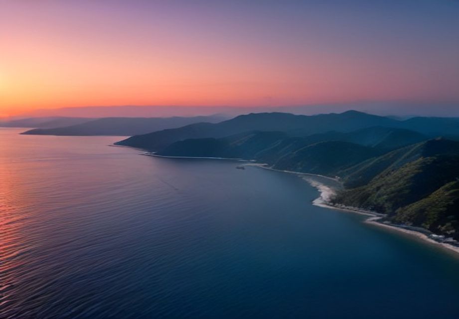 夕暮れの瀬戸内の多島美